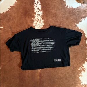 Grunt Style Black Flag Crop Top